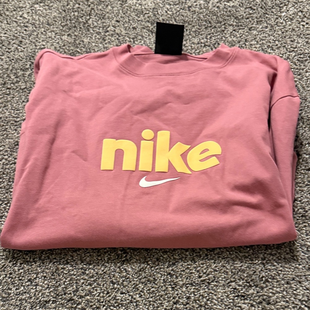 Nike Rose Sweatshirt with Yellow Accents